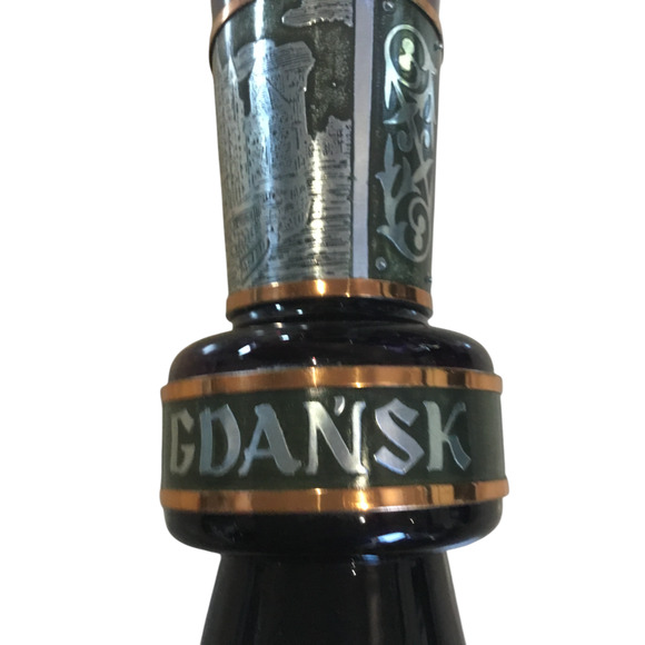 VTG Gdańsk Poland Souvenir Pitcher & Goblet Set – Amethyst Glass & Metal Etching - Picture 9 of 16